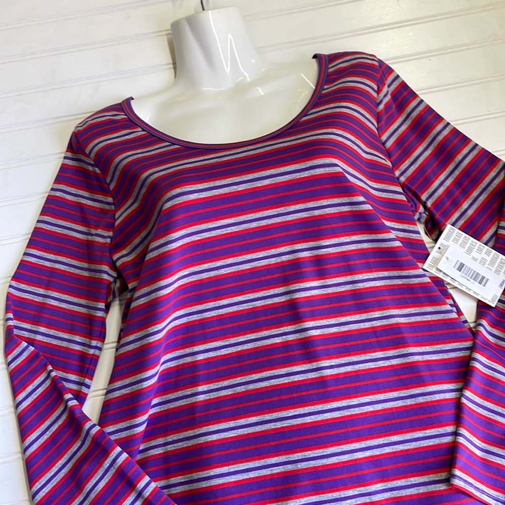 LulaRoe Striped Lynnae Long Sleeved Tunic Top